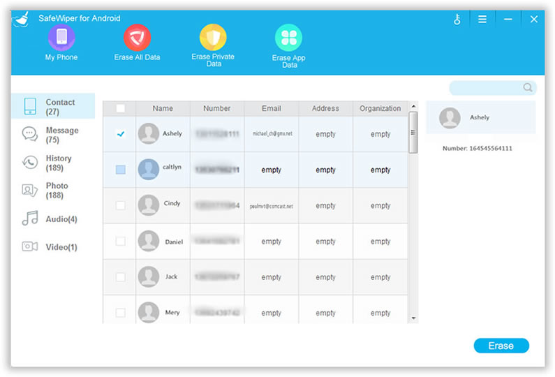 android data eraser, erase android data