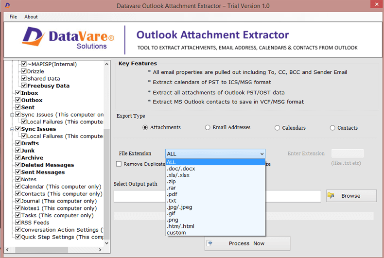 outlook attachment extractor, extract ms outlook attachment, extract pdf from outlook pst, extract docx from outlook pst, extract excel xls from pst