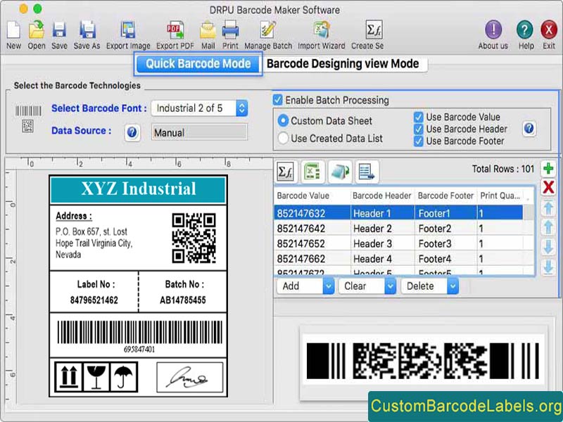Mac, barcode, software, design, printable, readable, label, sticker, graphics, object, random, sequential, constant value, method, printer, scanner, creator, application, generate, high resolution, assets tag, ribbon, linear, 2D, font, style, color