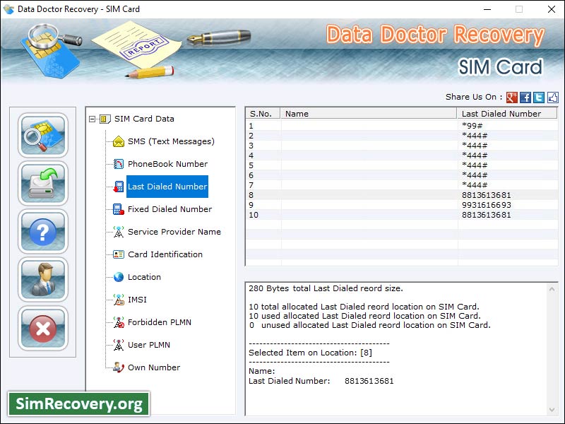 Sim, card, data, recovery, software, recover, corrupted, text, messages, retrieve, deleted, contact, number, inbox, outbox, draft, sent items, short, message, icc-id, mobile, GSM, cell phone, tool, restore, regain, blocked, phonebook, backup, program