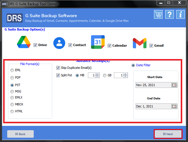 g suite backup tool, drs g suite backup, google apps backup software, backup google workspace, g suite migration tool