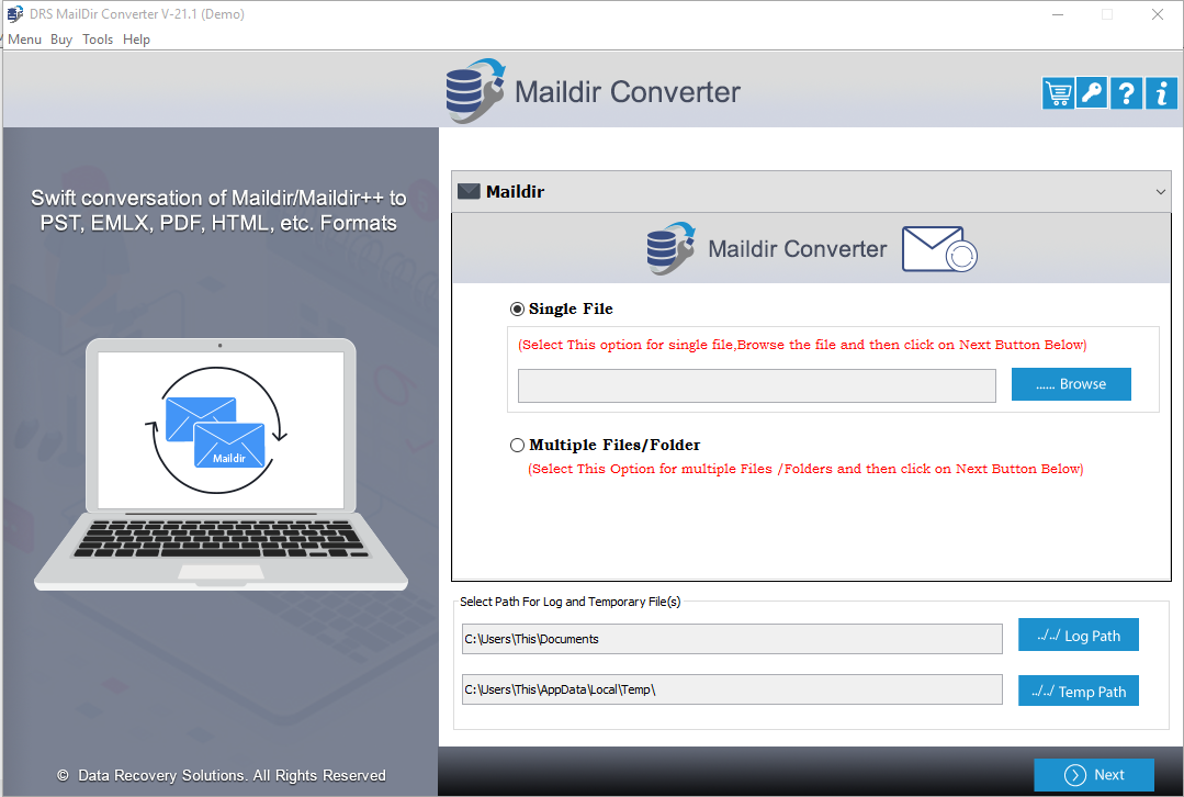 maildir converter, maildir converter tool, drs maildir converter, maildir to pdf converter, maildir file converter, maildir to pst converter