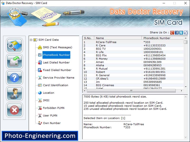 SIM, card, data recovery, software, recover, deleted, inbox, outbox, message, utility, regain, lost, contact, number, tool, retrieve, erase, SMS, corrupted, download, free, phonebook, rescue, memory, item, mobile, information, ICC-ID, IMSI, reader