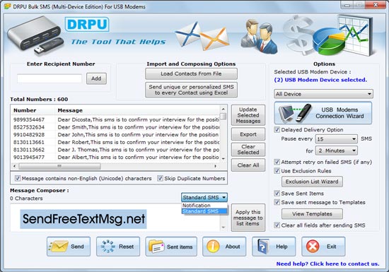 Send, Free, Text, messages, program, transfer, job, alerts ,friends, computer, application, compose, event, notification, colleagues, tool, broadcast, thousand, multiple, messages, bulk, group, friends, family, USB, modem, internet, connection