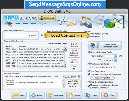 Free text broadcasting program, text sender application for MAC, unlimited text transferring program, Macintosh SMS broadcasting software, transmits emergency alerts in bulk, transfers personalized text, dispatch job notifications