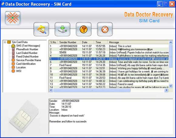 Sim, card, data, recovery, software, recover, corrupted, text, messages, retrieve, deleted, contact, number, inbox, outbox, draft, sent, items, erased, message, icc-id, mobile, GSM, cellphone, program, restore, IMSI, damaged, phonebook, backup, tool