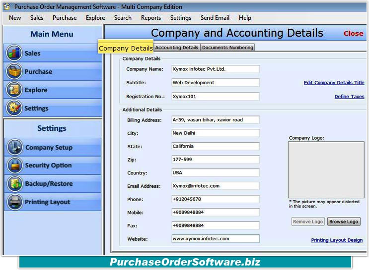 Sale order management utility, record company stock details, manage inventory information, track business transaction, maintain purchase order, manage stock details, maintain inventory information,  create sale delivery details