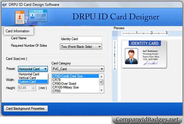 Design employee id card, id card generator, Create different shape id card, high quality id card maker tool, ID Cards Maker Software, create professional id cards, download id badges designer program, design bulk staff id card, print stylish id cards