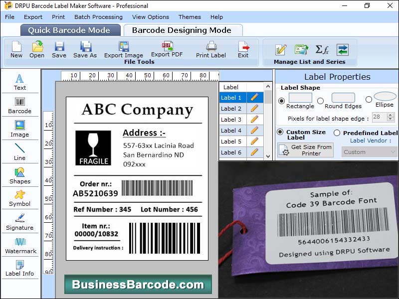 Barcode, software, design, maker, colorful, stickers, coupons, tags, label, creator, application shape, size, dimension, linear, 2D, font, symbols, standards, color, settings, random, sequential, constant, datasets, series, business, organization