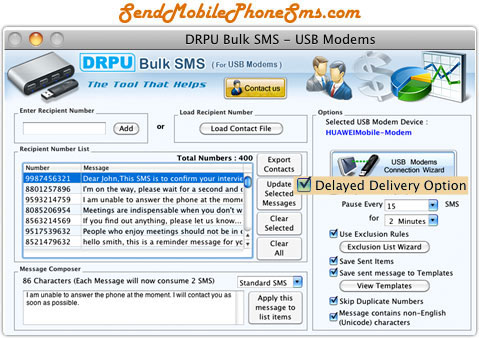 Modem SMS software Mac, group text messaging tool, Mac send message utility, send messages, modem SMS software, business messaging tool, transfer messages worldwide, broadcasting SMS utility, bulk SMS program