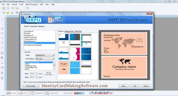 Student identity cards creator tool, make multiple identity cards, design professional ID cards, designs stylish identity cards, create employee ID cards, identity cards developing software, teacher ID card designing utility, craft printable ID card