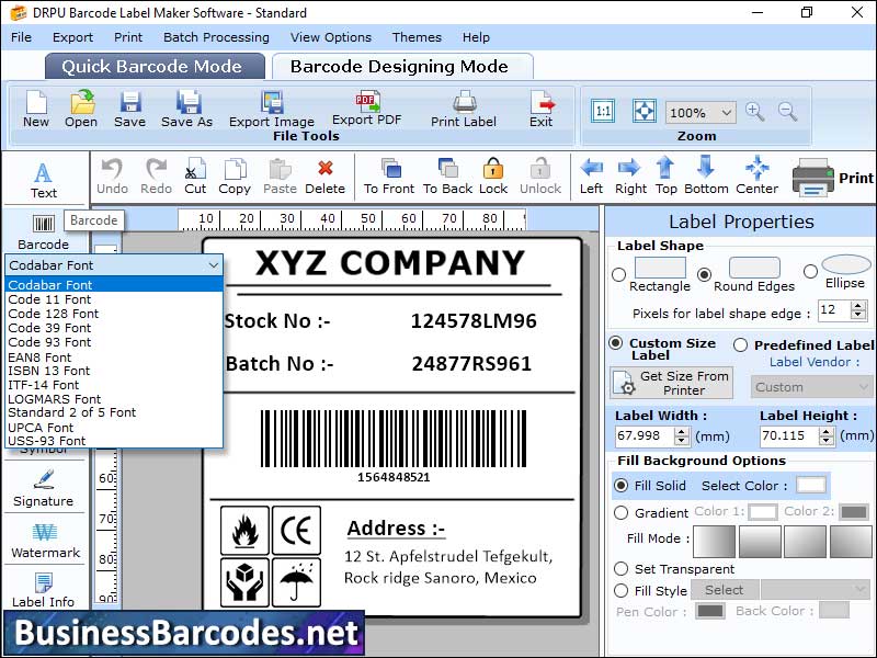 Codabar Barcode Software, Generates Barcode Software, Tracking Codabar Barcode, Codabar Barcode Symbology Tool, Scanned Codabar barcode Tool, Barcode Format Application, Industry Label Barcode Application, Manufacturing Barcode Label Software