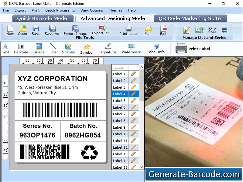 Barcode label making program, 2D barcode label designing software, bar code label making tool, barcode building application, make printable barcode images, business barcode generating utility, design customized barcode stickers