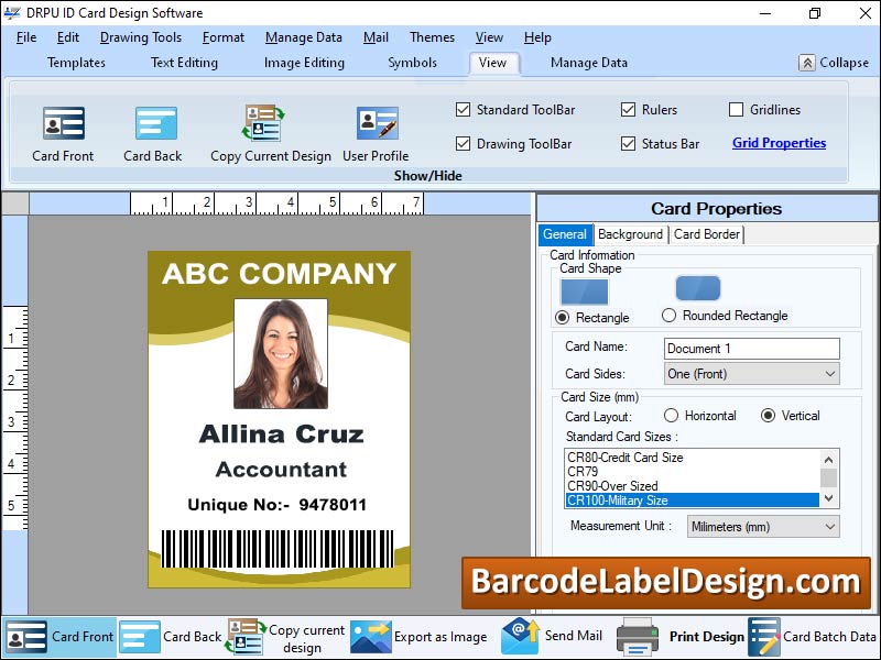 Create attractive labels, design colorful coupons, make stylish tags, generate high resolution student id card, create business card, design wishes card, generate stickers, create company logos, design stylish coupons, Id card designing tool