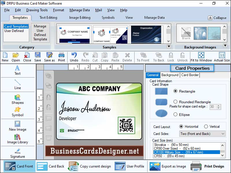 Meeting card generating program, make stunning membership cards, generate great quality trade card, bulk marketing card making tool, produce smart looking discount cards, commercial card designing application