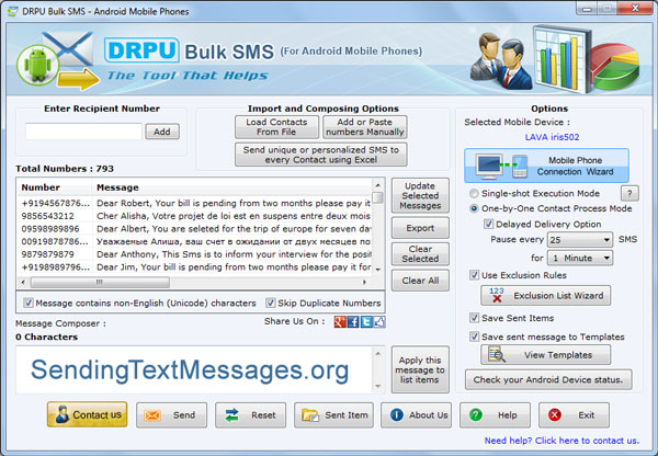 Android messaging program, send bulk text sms, broadcast text notification, forward unlimited android messages, send text template, broadcast android messages, android sms sender application, compose text reminders, forward text alerts
