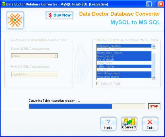 MySQL, MSSQL, DB, conversion, software, database, converter, application, file, format, table, migration, utility, program, tool, convert, records, default, null, value, indexes, data, type, primary, key, constraint, attributes, Windows, Vista, XP