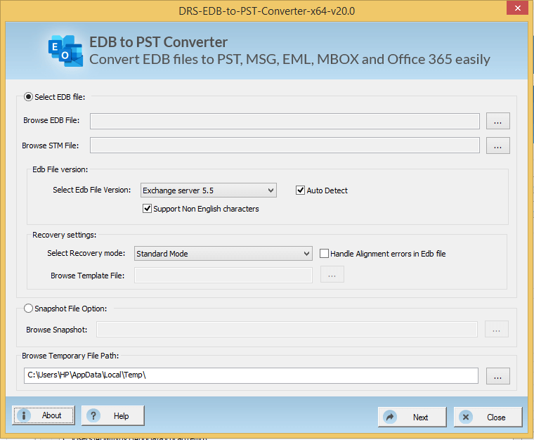 EDB to PST converter, EDB to PST tool, EDB to PST, EDB to MBOX, EDB to MSG, EDB to PDF, EDB to EML
