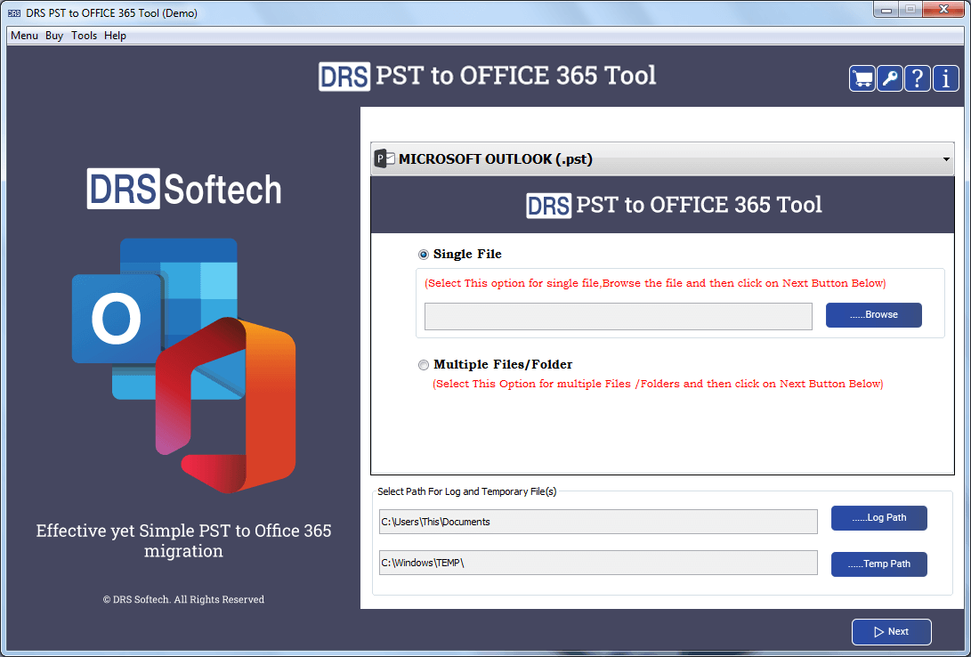 pst to office 365 migration, drs pst to office 365 tool, migrate pst to office 365, pst migration to office 365, upload pst to o365