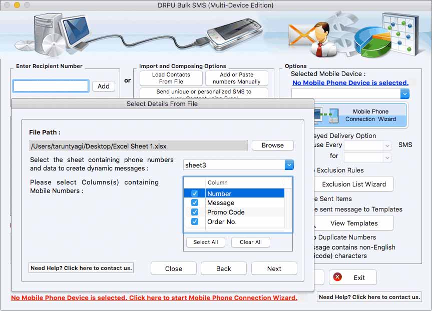 Mac SMS Software using Multiple Phones, MacOS Text Messaging using Phones, Apple Mac Multi Device Texting Software, Mac Multiple Phone SMS Texting Software, Mac OS Multi Phones SMS Messaging Tool, Apple Mac OS X Bulk Messaging Software