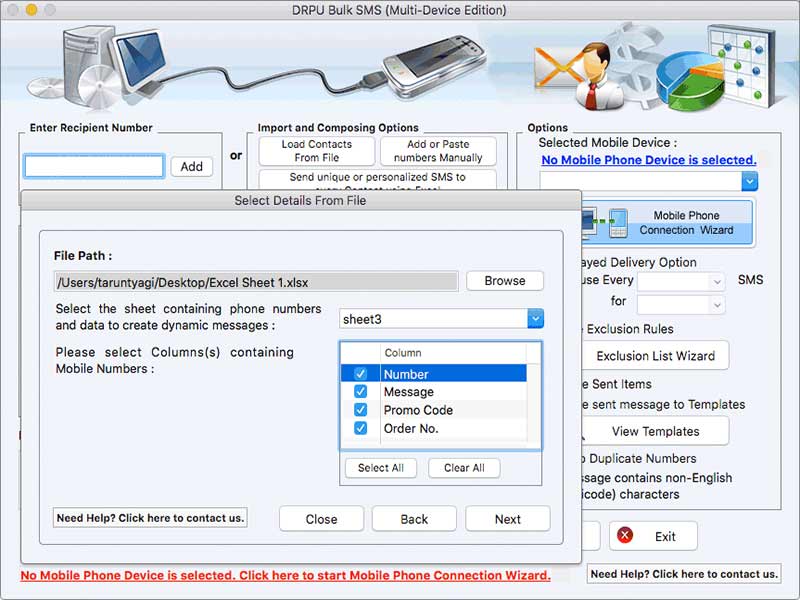 Mac SMS Software using Multiple Phones, MacOS Text Messaging using Phones, Apple Mac Multi Device Texting Software, Mac Multiple Phone SMS Texting Software, Mac OS Multi Phones SMS Messaging Tool, Apple Mac OS X Bulk Messaging Software