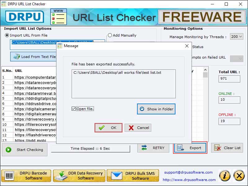 URL List Checker Software, Free Website Link Verifying Application, Freeware Dead URL Link Validation Tool, Download Batch HTTP Status Code Checker, Free Download Broken Link Testing Tool, Bulk URL HTTP Status Finder Software, Download Link Checker