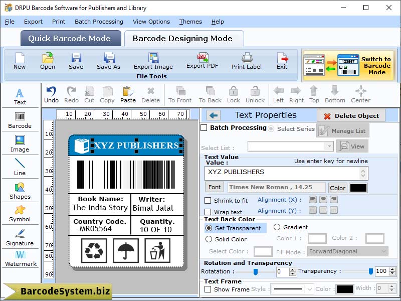 Book barcode designing software, tool generate stickers, tag maker application, barcode label program, library roll system, publisher barcode software, program creates colorful badges, tool produces book stickers