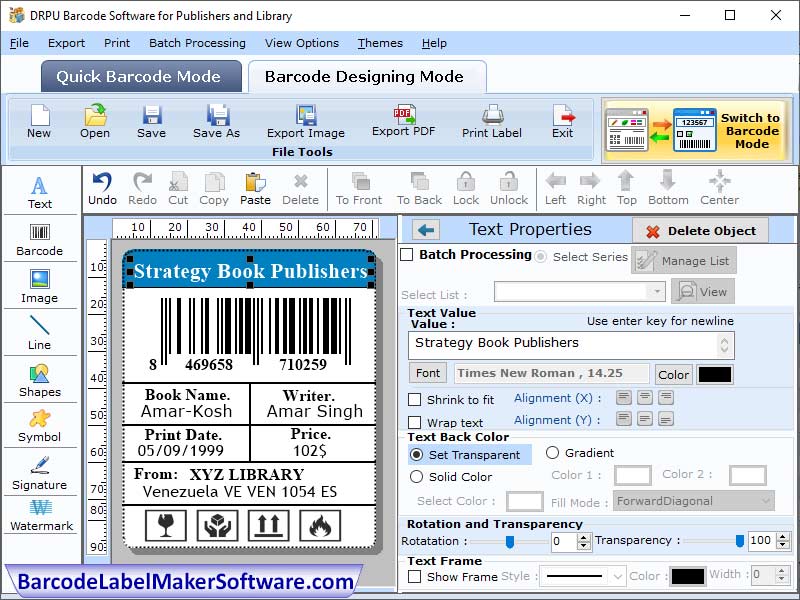 Barcode, label, generator, application, create, print, colorful, stickers, coupons, tags, shape, size, linear, 2D, font, image, designing, objects, ellipse, circle, line, text, pencil, rectangle, constant, random, sequential, publishing, companies