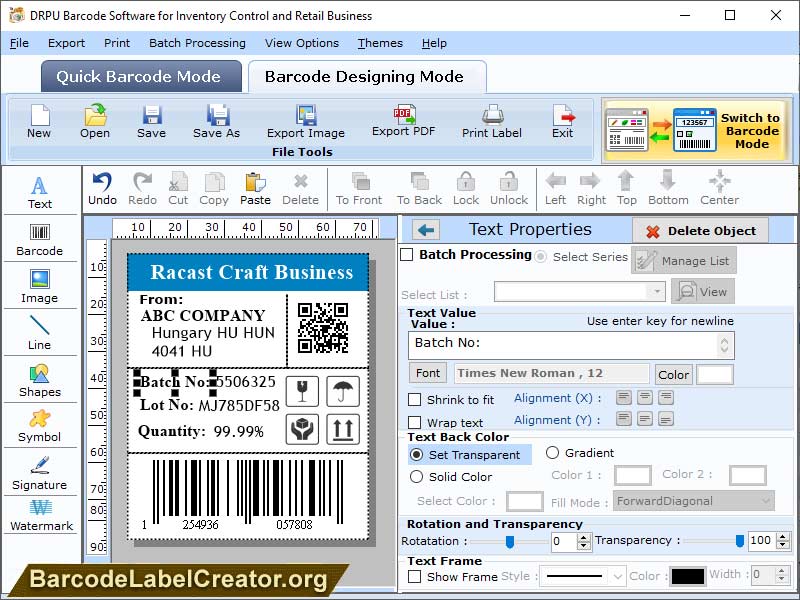 Barcode, retail, inventory, management, software, design, colorful, printable, linear, 2d, fonts, text, line, ellipse, picture, rectangle, color, font, settings, produce, develop, application, make, build, construct, size, shape, program, Windows