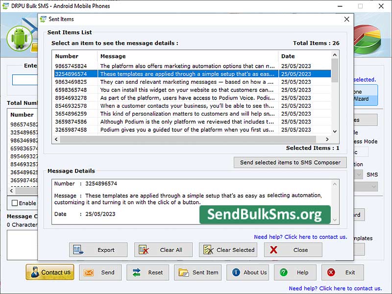 Bulk SMS sending tool, forward group text messages from personal computer, android technology based bulk SMS sender application, send business news alerts worldwide, invitation SMS sending software, bulk SMS software
