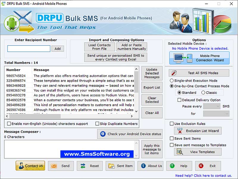 Android Bulk sms broadcasting tool, freeware online text messaging utility, compose group text messages, online sms application, forward free text messages, mass sms broadcasting program, online sms utility