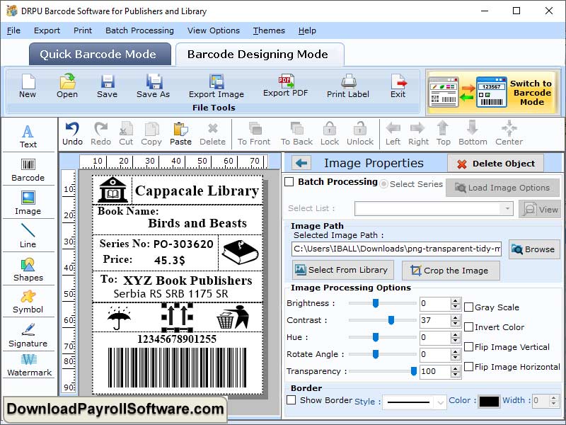 Software, barcode, library, publisher, label, marker, audio, video, CD, text, ellipse, line, rectangle, circle,  pencil, star, arc, picture, shape, size, mass, coupons, ribbon, object, linear,  2D,random,  constant, sequential, OS, GUI, Windows