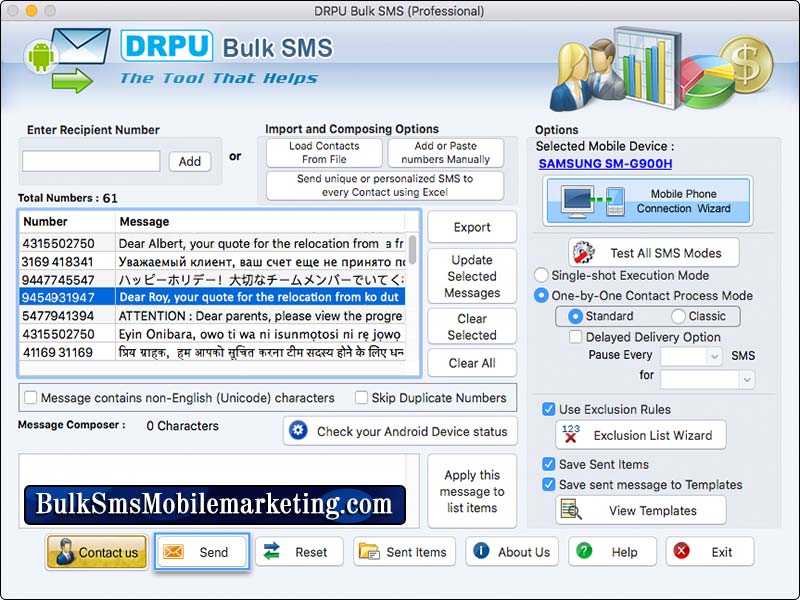 Bulk, sms, mobile, marketing, software, composes, text, messages, notifications, job, price, alerts, MAC, computers, GSM, technology, devices, program, application, sends, delivers, news, promotional, personal, invitation, group, mass, worldwide