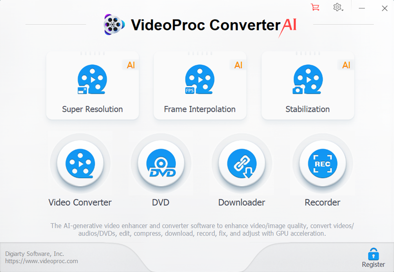 AI video enhancer, AI video upscaler, AI image enhancer, video editor, video converter, video downloader, screen recorder