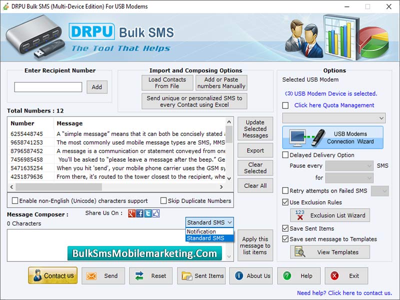 Bulk, sms, broadcasting, tool, sends, deliver, dispatch, free, bulk, messages, product, marketing, internet, chat, conversation, utility, international, people, contacts, phones, mobiles, USB, modem, application, advertise