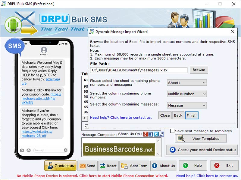 Informational Bulk SMS, Reminders Messages Application, Alerts Messages for Businesses, Bulk SMS Text Tool, Bulk SMS Tool for Messaging, Personalized SMS Sender, Communication Message Software, Multiple Text Messages Tool, Time Consuming Tool for SMS