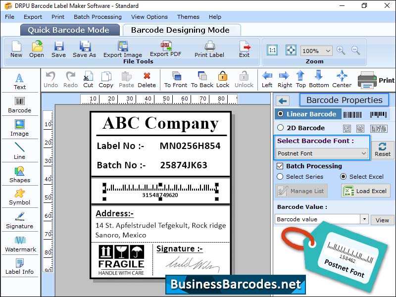 POSTNET Barcode Application, Free Postal Barcode Generator, Postal Service Barcode Application, POSTNET Barcode Generator Software, Postal Service Barcode Software, POSTNET Barcode Zip Encoding Software, Free POSTNET Barcode Generator Tool