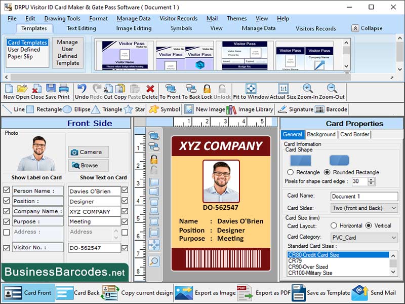 Disposing Process of Visitors Cards, Enviromenatal Effect on Cards, Cost of Creating Employee Cards, Cost-Effective Visitor Card Maker, Online Visitor Card Making Tool, Securable Employee Card Software, Enhanced Employee Card Maker, Reliable Id Maker