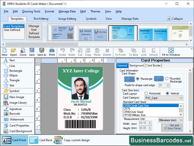 Create and Print Student ID Cards, Designing Student ID Badge, Student ID Card Download, Student ID Card Creation Platform, Custom Printed Student ID Card, Student ID Badge Format, ID Card with Barcode Software, Student Photo ID Card Application