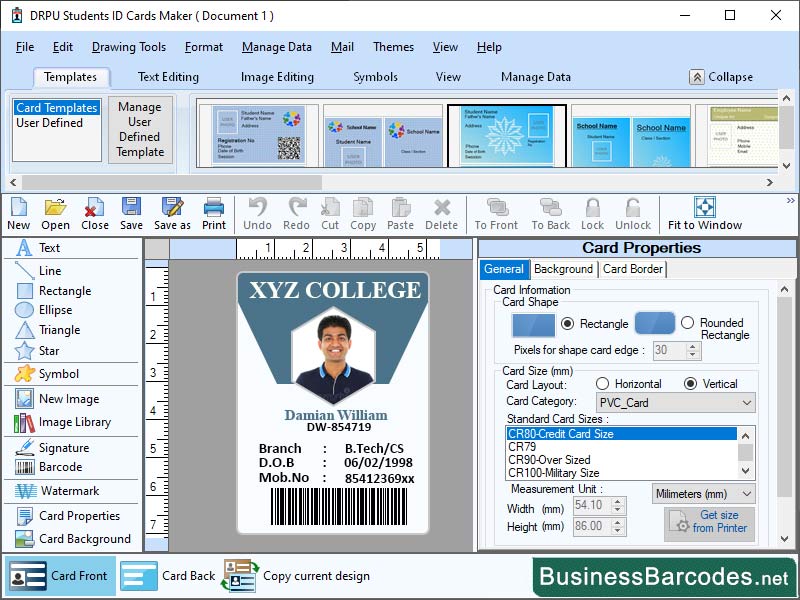 ID Badge Designer Software, Student ID Card Features, Student ID Card Generator Tool, Custom Student Photo ID Card, Digital Student ID Badges, Print Personalized Student ID Card, Student ID Badge Maker Application, Gate Pass Maker Application
