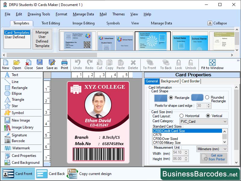 Student ID Badge Designing Software, ID Badge Designing Software, Generating ID Badge, Printing ID Badge Software, Student ID Badge, Template Student ID Badge, Batch Printing ID Badges, ID Badges Software, Template Design ID Badge, Creating ID Badge