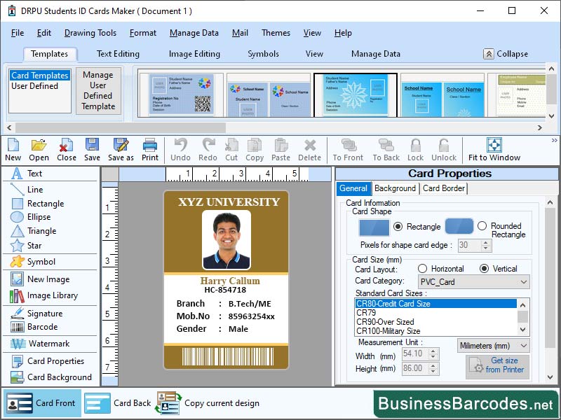Student ID Card Maker Tool, Student ID Templates and Badge Maker, System Student ID Card, Digital Student ID Card Software, Identity Card Creator Application, Design Custom ID Badge, Design Multiple Student ID Card, ID Card Printing Software