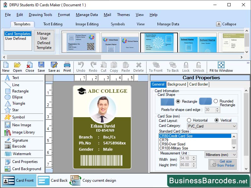 Create Student ID Card Software, Printing Student ID Card Design Tool, Design and Print Student ID Card, Identity Card Maker Software, Professional ID Badge Templates, Student ID Card Personalization Application, Multiple Student ID Card Design Tool