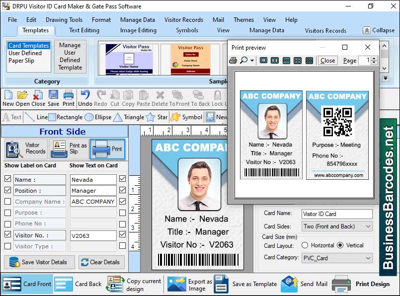 Professional ID Card Designing Software, Reliable Visitor ID Card Generator, Application for ID Card Printing, Modifying and Printing ID Cards Program, Organizational ID Card Maker, Business ID Card Designing Software, Visiting ID Card Printing Tool