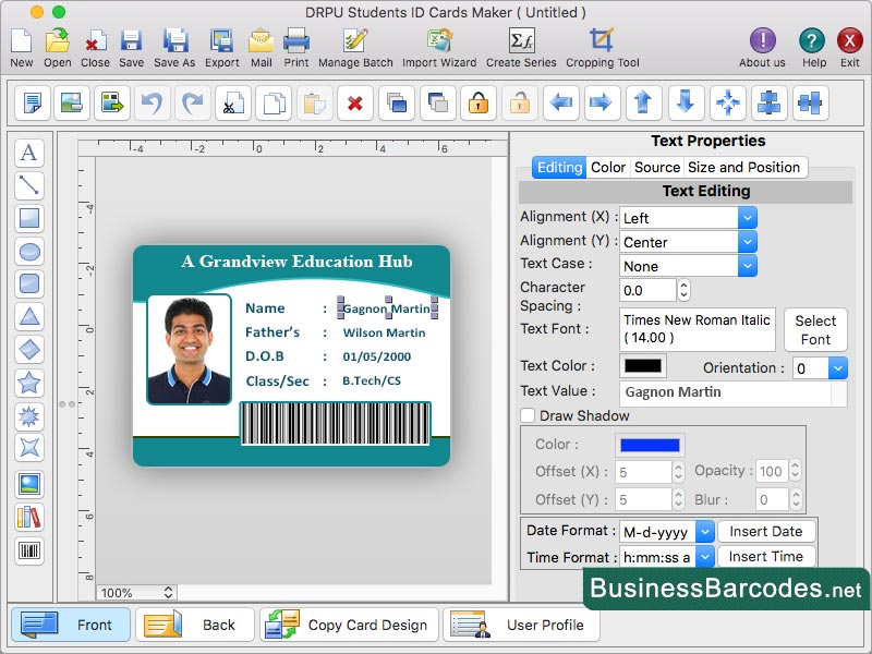 Design Mac Student ID Card Maker App, Barcode Integration ID Card for Mac, QR Code Mac ID Card Software, Create Mac Student ID Cards Software, Online Mac Student ID Card Maker Tool, Download Mac ID Cards Maker Tool, Mac Student ID Card Maker Software