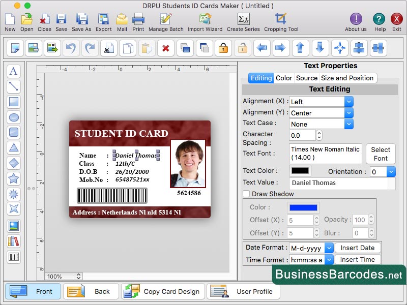 MAC Student ID Card Label Maker Tool, Professional Looking ID Cards for Mac, Printable Student ID Cards Software, Personalization ID Cards for Mac, Free Mac Student ID Cards Tool, ID Card Template for Mac, Design Student ID Card Software for OS