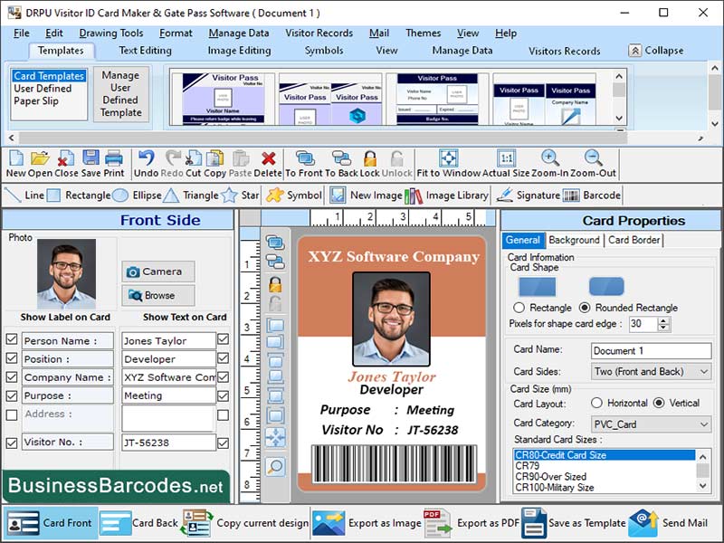 Visitor ID Card Software, Gate Pass Management Application, Gate Pass ID Card Maker, Printable ID Card Tool, Design Visitor ID Badge, Visitor Gate Pass Software, Gate Pass Creation System, Gate Pass ID Card Maker Program, Download Visitor ID Card