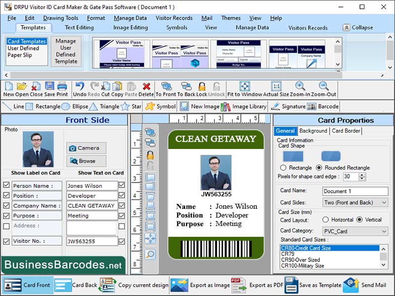Gate Pass Creator Software, Visitor ID Card Application, Gate Pass ID Cards, Photo Visitor ID Card Software, Layouts Gate Pass Maker, Entry Pass Maker Software, Visitor ID Card Format, Print Gate Pass Application, Integrated Visitor ID Card Software