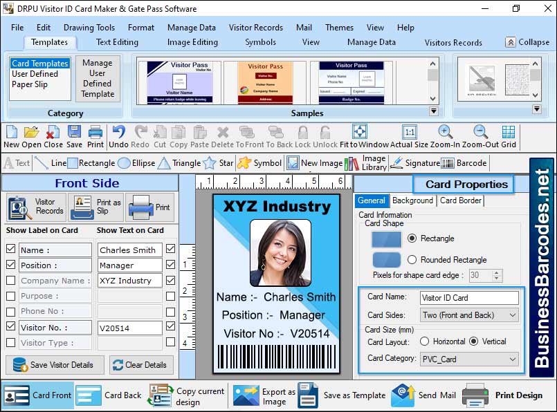 Gate Pass Maker Software, Gate Pass Maker App for Business, Visitor ID Gate Pass Maker Download, Visitor Management Tool for PC, Visitor ID Cards Maker Design, Gate Pass ID Card Software, Barcode Label Creator for Gate Pass, Visitor ID Cards Templet