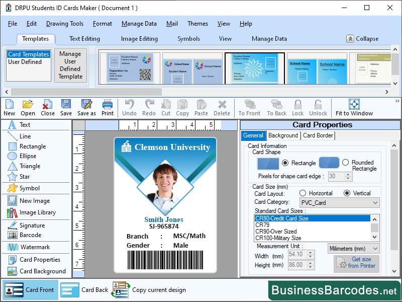 Student ID Card Custom Templates, Student ID Card Maker Design Tool, Software for Student ID Card, Creative Design Student ID Application, ID Card Generator for Student, Download Student ID Card Application, Student Entry Card Format Software